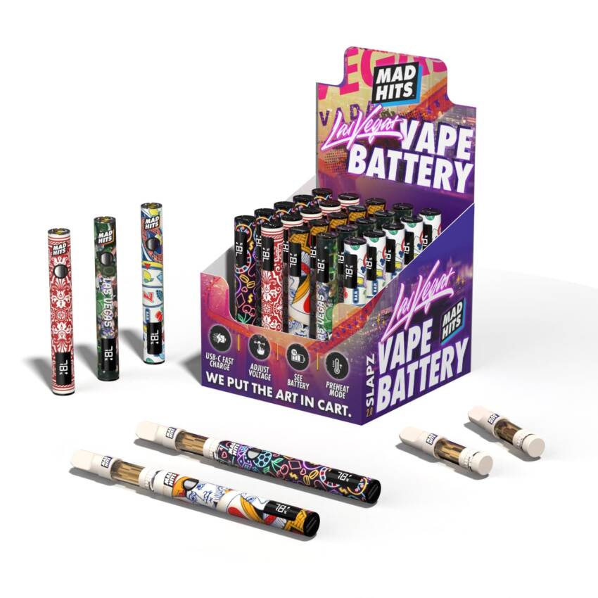 510 Thread Battery – Las Vegas 5 Designs (25ct) | USB-C Fast Charging & LED Screen