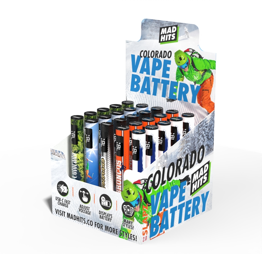 510 Thread Battery – Colorado 5 Designs (25ct) | USB-C Fast Charging & LED Screen